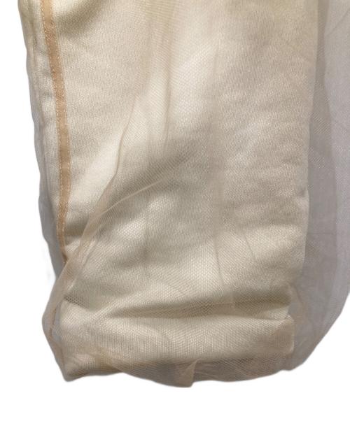 AMI PARIS（アミ パリス）AMI PARIS (アミ パリス) ラメハートロゴ チュールレイヤード プルオーバースウェットパーカー アイボリー サイズ:Lの古着・服飾アイテム