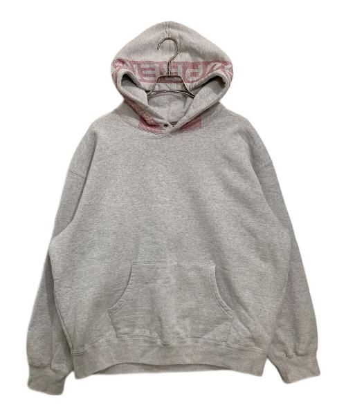 SUPREME（シュプリーム）Supreme (シュプリーム) Jacquard stripe hooded グレー サイズ:Lの古着・服飾アイテム