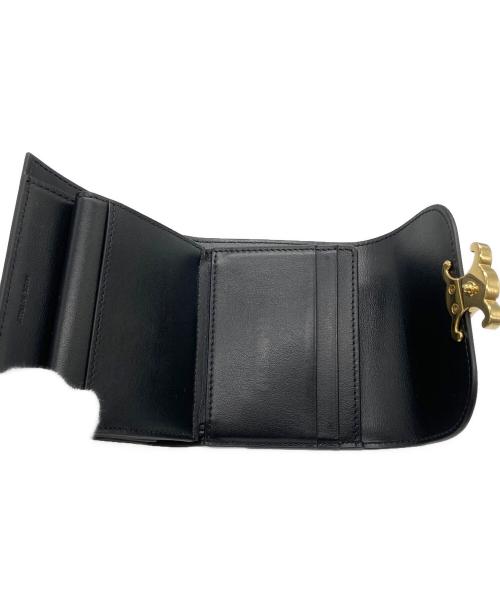 CELINE（セリーヌ）CELINE (セリーヌ) スモール フラップウォレット トリオンフ ブラックの古着・服飾アイテム