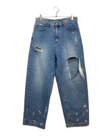 WIND AND SEA×archive bold 939（ウィンダンシー）の古着「ダメージ加工デニムパンツ」｜ブルー
