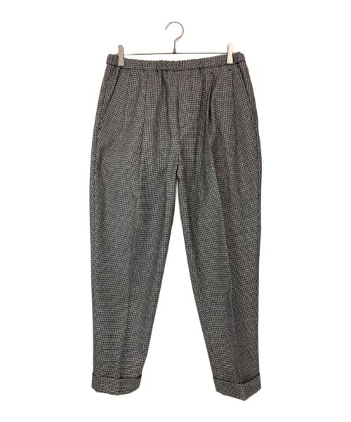 :colon（コロン）:colon (コロン) 2Pleats Wool Check Easy PT ホワイト×ブラック サイズ:3の古着・服飾アイテム