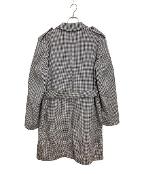 PRADA（プラダ）PRADA (プラダ) 千鳥格子柄ステンカラーコート ネイビー サイズ:Lの古着・服飾アイテム