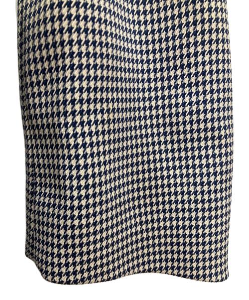 PRADA（プラダ）PRADA (プラダ) 千鳥格子柄ステンカラーコート ネイビー サイズ:Lの古着・服飾アイテム