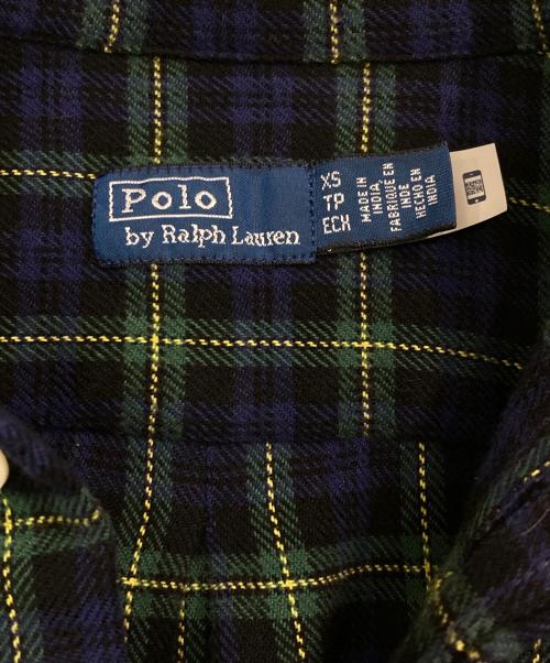 POLO RALPH LAUREN（ポロ・ラルフローレン）POLO RALPH LAUREN (ポロ・ラルフローレン) チェックネルシャツ ネイビー サイズ:XSの古着・服飾アイテム