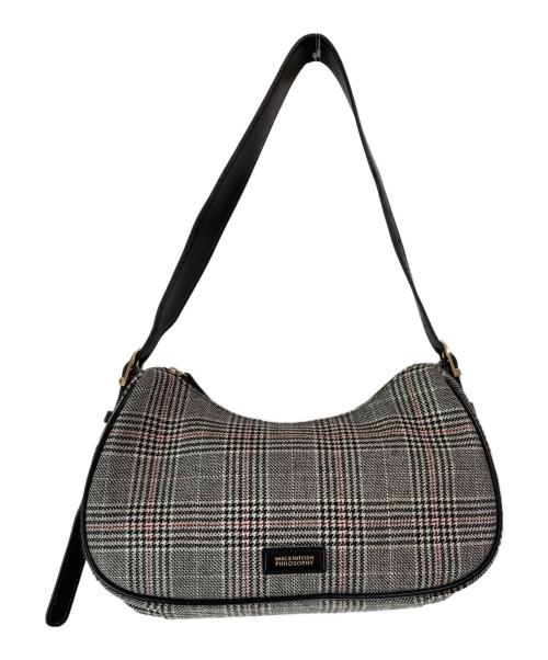 MACKINTOSH PHILOSOPHY（マッキントッシュ フィロソフィー）MACKINTOSH PHILOSOPHY (マッキントッシュ フィロソフィー) チェックツイードミニホーボーバッグ ブラックの古着・服飾アイテム