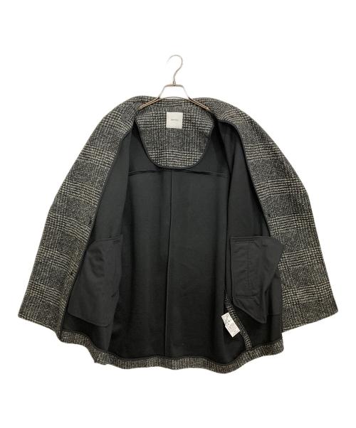 Spick and Span（スピックアンドスパン）Spick and Span (スピックアンドスパン) Wスライバーチェックハーフコート グレー サイズ:36の古着・服飾アイテム