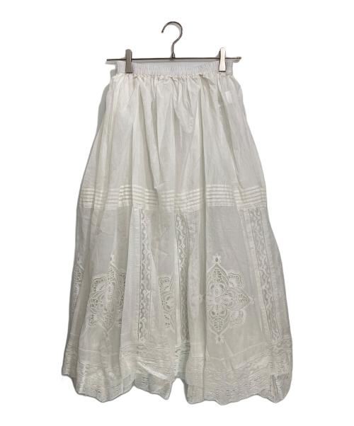 IENA（イエナ）IENA (イエナ) コットンレーススカート ホワイト サイズ:36 未使用品の古着・服飾アイテム