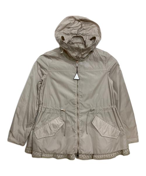 MONCLER（モンクレール）MONCLER (モンクレール) ナイロンジャケット　フーディージャケット　ナイロンパーカー　ノーカラージャケット ベージュの古着・服飾アイテム