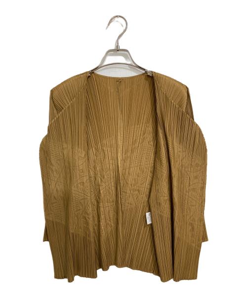 PLEATS PLEASE（プリーツプリーズ）PLEATS PLEASE (プリーツプリーズ) プリーツカーディガン ブラウン サイズ:3の古着・服飾アイテム