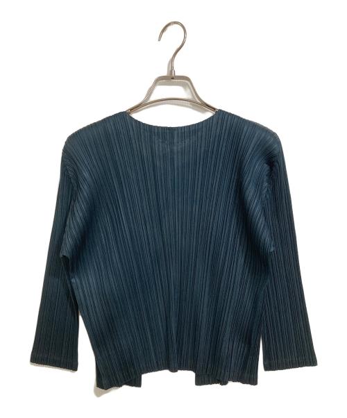 PLEATS PLEASE（プリーツプリーズ）PLEATS PLEASE (プリーツプリーズ) プリーツカーディガン ネイビー サイズ:3の古着・服飾アイテム