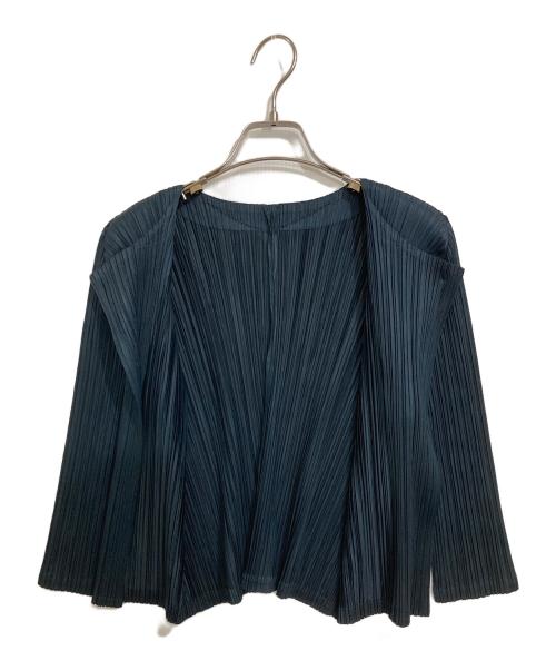 PLEATS PLEASE（プリーツプリーズ）PLEATS PLEASE (プリーツプリーズ) プリーツカーディガン ネイビー サイズ:3の古着・服飾アイテム