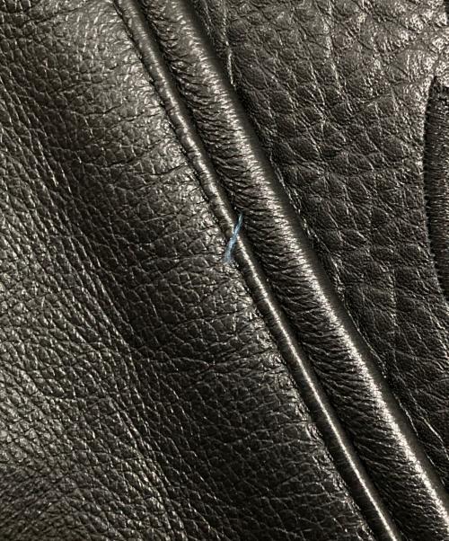 A BATHING APE（ア ベイシング エイプ）A BATHING APE (ア ベイシング エイプ) カウレザースタジアムジャケット ブラック サイズ:XLの古着・服飾アイテム