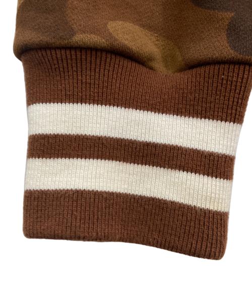 A BATHING APE（ア ベイシング エイプ）A BATHING APE (ア ベイシング エイプ) カモ柄スウェットスタジャン ブラウン サイズ:Lの古着・服飾アイテム