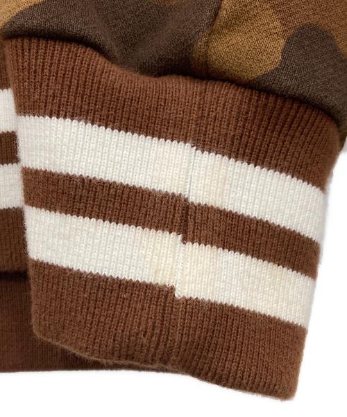 A BATHING APE（ア ベイシング エイプ）A BATHING APE (ア ベイシング エイプ) カモ柄スウェットスタジャン ブラウン サイズ:Lの古着・服飾アイテム