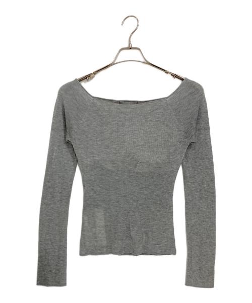 NICENICE MOMENT（ナイスナイス モーメント）NICENICE MOMENT (ナイスナイス モーメント) CROPPED OPEN SHOULDER グレー サイズ:Ⅿ 未使用品の古着・服飾アイテム