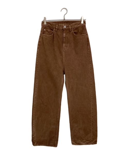 Whim Gazette（ウィムガゼット）Whim Gazette (ウィムガゼット) 製品染めストレートパンツ ブラウン サイズ:38の古着・服飾アイテム