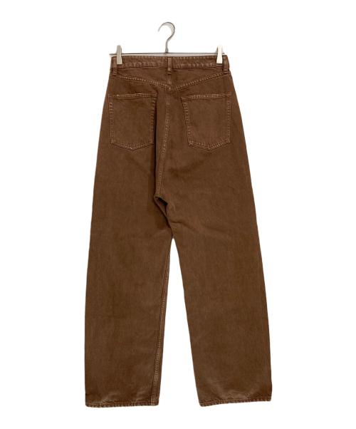 Whim Gazette（ウィムガゼット）Whim Gazette (ウィムガゼット) 製品染めストレートパンツ ブラウン サイズ:38の古着・服飾アイテム