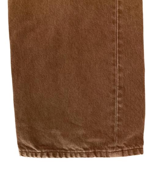 Whim Gazette（ウィムガゼット）Whim Gazette (ウィムガゼット) 製品染めストレートパンツ ブラウン サイズ:38の古着・服飾アイテム