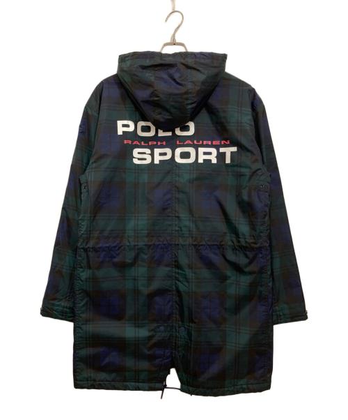 POLO SPORT（ポロスポーツ）POLO SPORT (ポロスポーツ) 裏フリースチェックモッズコート グリーン サイズ:Ⅿの古着・服飾アイテム