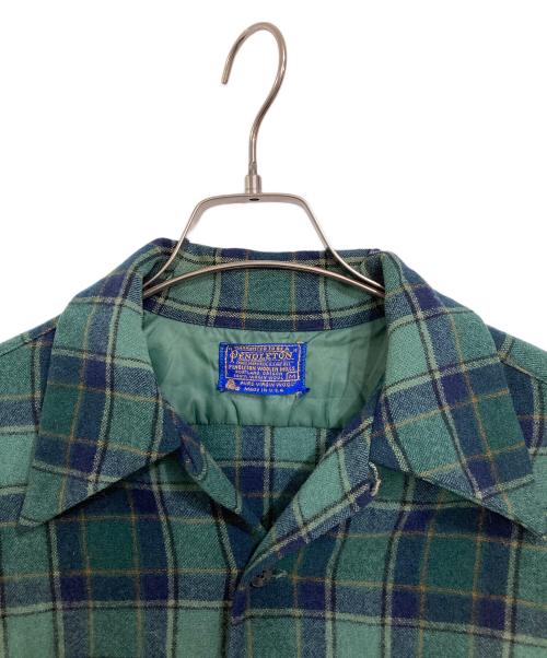 PENDLETON（ペンドルトン）PENDLETON (ペンドルトン) 70sウールチェックシャツ グリーン サイズ:Ⅿの古着・服飾アイテム