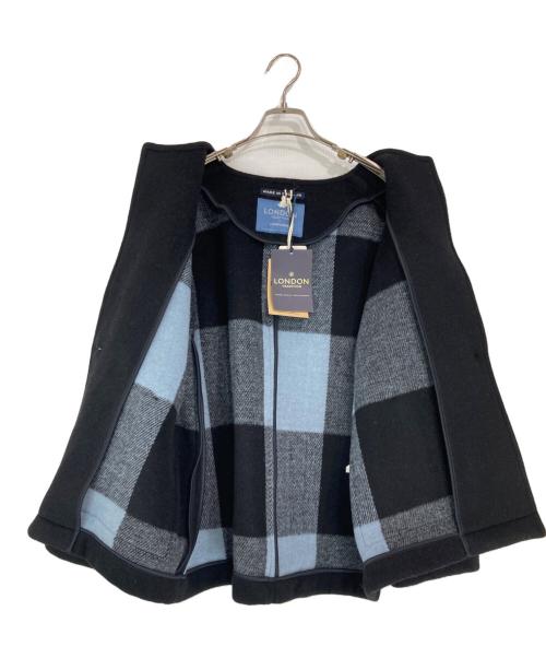 LONDON Tradition（ロンドントラディション）LONDON Tradition (ロンドントラディション) Lourmarin (ルールマラン) ノーカラーウールショートコート ブラック サイズ:34の古着・服飾アイテム