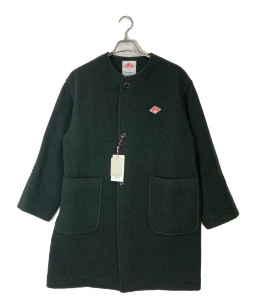 DANTON（ダントン）DANTON (ダントン) COLLARLESS CREW NECK COAT グリーン サイズ:36の古着・服飾アイテム