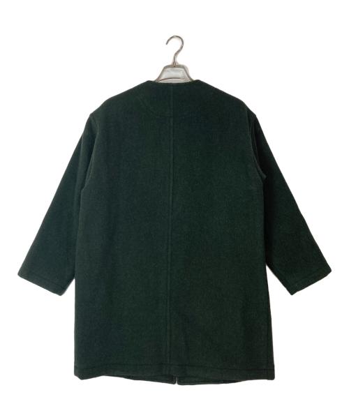 DANTON（ダントン）DANTON (ダントン) COLLARLESS CREW NECK COAT グリーン サイズ:36の古着・服飾アイテム
