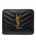 Saint Laurent Paris（サンローランパリ）の古着「Vステッチ2つ折り財布」｜ブラック