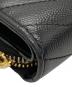 中古・古着 Saint Laurent Paris (サンローランパリ) Vステッチ2つ折り財布 ブラック：27000円