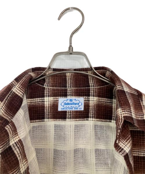 Subculture（サブカルチャー）Subculture (サブカルチャー) コットンチェックシャツ ブラウン サイズ:2の古着・服飾アイテム