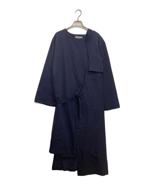 YOHJI YAMAMOTO（ヨウジヤマモト）YOHJI YAMAMOTO (ヨウジヤマモト) 2WAYレイヤードウールワンピース ネイビー サイズ:Sの古着・服飾アイテム
