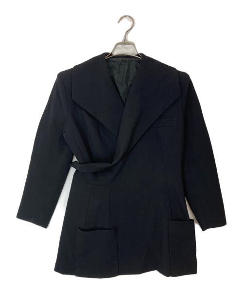 YOHJI YAMAMOTO（ヨウジヤマモト）YOHJI YAMAMOTO (ヨウジヤマモト) アシンメトリーウールジャケット ブラック サイズ:Sの古着・服飾アイテム