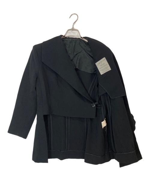 YOHJI YAMAMOTO（ヨウジヤマモト）YOHJI YAMAMOTO (ヨウジヤマモト) アシンメトリーウールジャケット ブラック サイズ:Sの古着・服飾アイテム