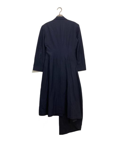 YOHJI YAMAMOTO（ヨウジヤマモト）YOHJI YAMAMOTO (ヨウジヤマモト) アシンメトリーウールコート ネイビー サイズ:Sの古着・服飾アイテム