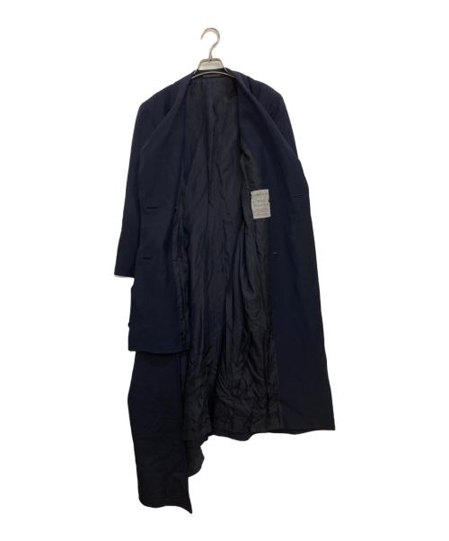 YOHJI YAMAMOTO（ヨウジヤマモト）YOHJI YAMAMOTO (ヨウジヤマモト) アシンメトリーウールコート ネイビー サイズ:Sの古着・服飾アイテム