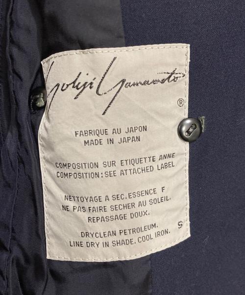 YOHJI YAMAMOTO（ヨウジヤマモト）YOHJI YAMAMOTO (ヨウジヤマモト) アシンメトリーウールコート ネイビー サイズ:Sの古着・服飾アイテム