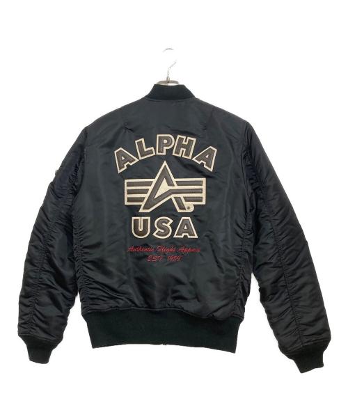 ALPHA INDUSTRIES（アルファインダストリーズ）ALPHA INDUSTRIES (アルファインダストリーズ) MA-1 タイト バックエンブレム FLYING-A ブラック サイズ:Lの古着・服飾アイテム