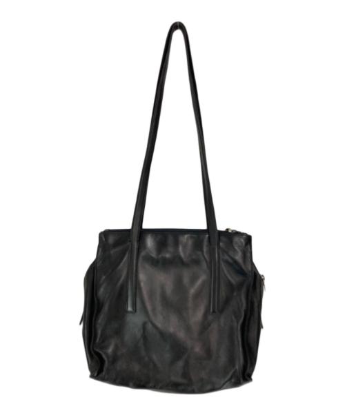 PRADA（プラダ）PRADA (プラダ) スクエアレザートートバッグ ブラックの古着・服飾アイテム