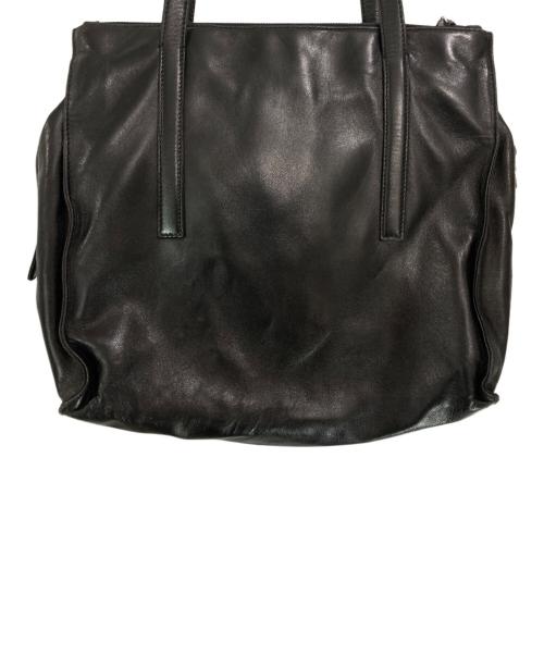 PRADA（プラダ）PRADA (プラダ) スクエアレザートートバッグ ブラックの古着・服飾アイテム