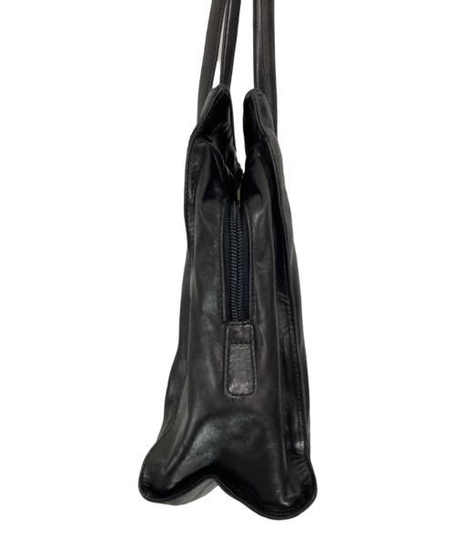 PRADA（プラダ）PRADA (プラダ) スクエアレザートートバッグ ブラックの古着・服飾アイテム