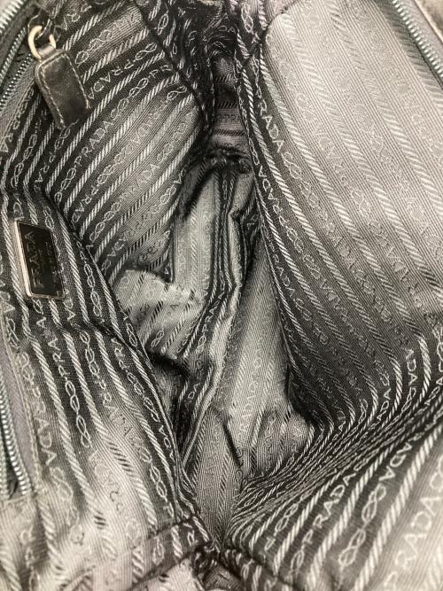PRADA（プラダ）PRADA (プラダ) スクエアレザートートバッグ ブラックの古着・服飾アイテム