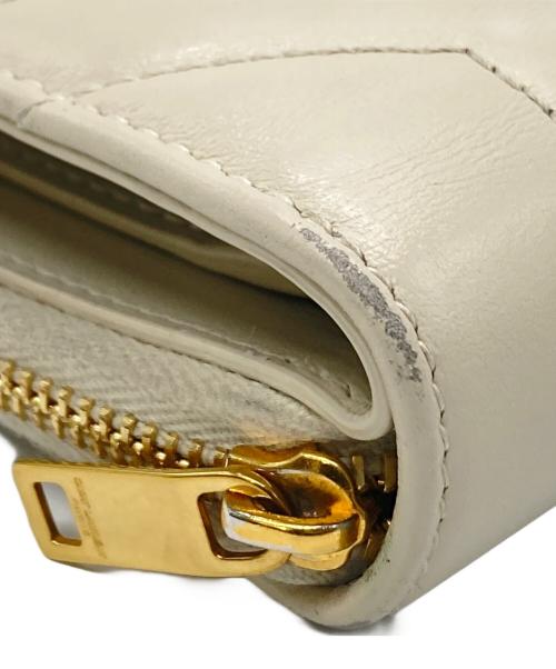 Saint Laurent Paris（サンローランパリ）Saint Laurent Paris (サンローランパリ) ジョアン2つ折り財布 ベージュの古着・服飾アイテム