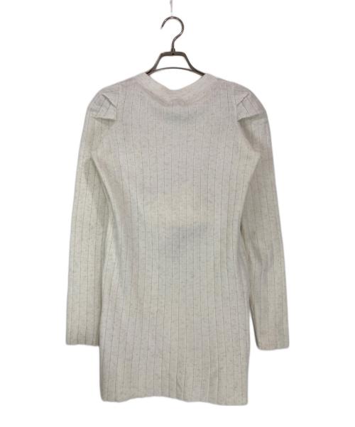 M ME EME（エムミーエメ）M ME EME (エムミーエメ) Lace trim wide rib knit mini onepiece ホワイト サイズ:FREEの古着・服飾アイテム