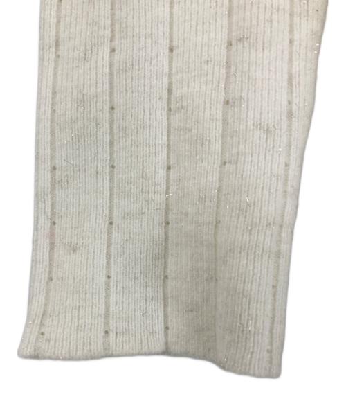 M ME EME（エムミーエメ）M ME EME (エムミーエメ) Lace trim wide rib knit mini onepiece ホワイト サイズ:FREEの古着・服飾アイテム