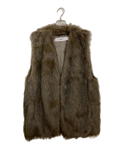 COCUCA（コキュカ）COCUCA (コキュカ) エコファーベスト ブラウン サイズ:FREEの古着・服飾アイテム