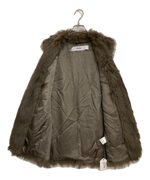 COCUCA（コキュカ）COCUCA (コキュカ) エコファーベスト ブラウン サイズ:FREEの古着・服飾アイテム