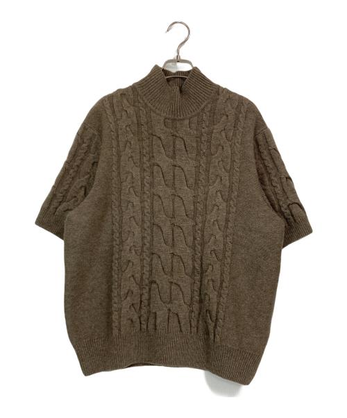 WRAPINKNOT（ラッピンノット）WRAPINKNOT (ラッピンノット) SHIPS (シップス) ハイネック ショート スリーブ ケーブル ブラウン サイズ:FREEの古着・服飾アイテム