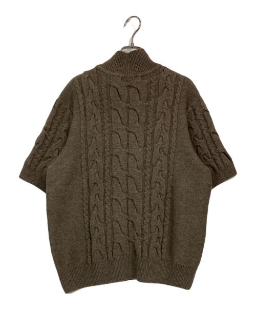 WRAPINKNOT（ラッピンノット）WRAPINKNOT (ラッピンノット) SHIPS (シップス) ハイネック ショート スリーブ ケーブル ブラウン サイズ:FREEの古着・服飾アイテム