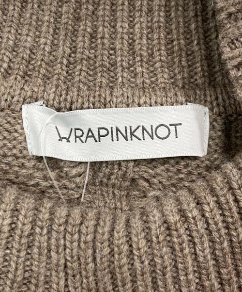 WRAPINKNOT（ラッピンノット）WRAPINKNOT (ラッピンノット) SHIPS (シップス) ハイネック ショート スリーブ ケーブル ブラウン サイズ:FREEの古着・服飾アイテム