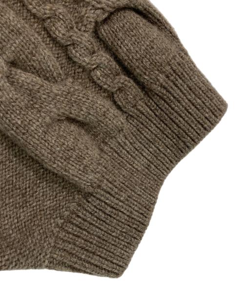 WRAPINKNOT（ラッピンノット）WRAPINKNOT (ラッピンノット) SHIPS (シップス) ハイネック ショート スリーブ ケーブル ブラウン サイズ:FREEの古着・服飾アイテム